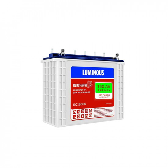 Luminous Red Charge RC 18000 150 Ah Tall Tubular Inverter Battery for Home Office  Shops