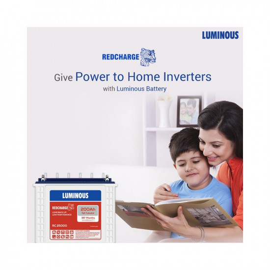 Luminous Red Charge RC 25000 200 Ah Tall Tubular Inverter Battery for Home Office Shops