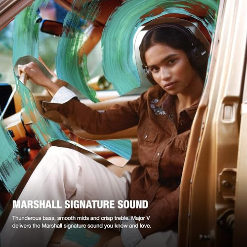 Marshall Major V Wireless On Ear Headphones Brown