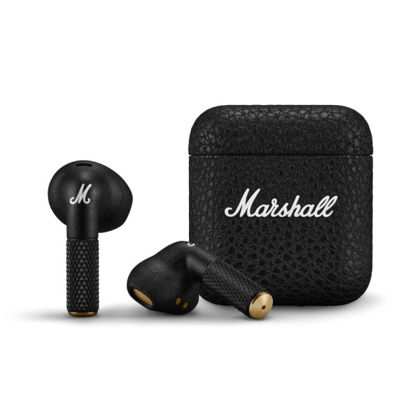 Image of Marshall Minor Iv Wireless in Ear Earbuds with 30+ Hours of Playtime, Water-Resistant, Wireless Charging- Black