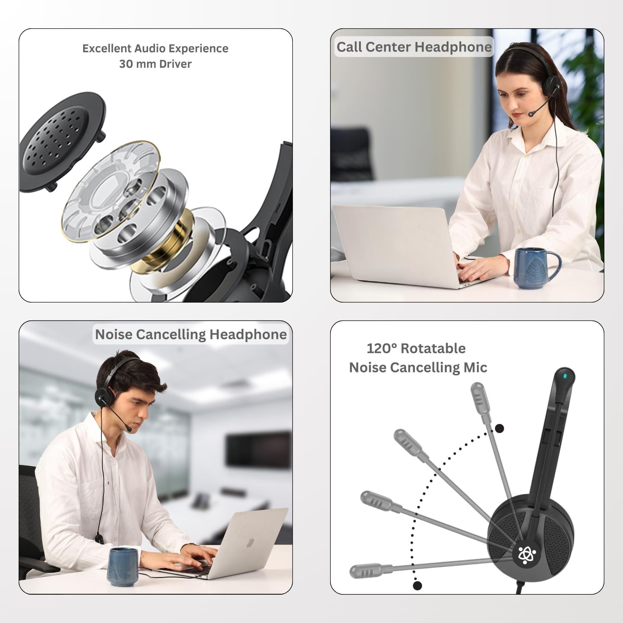 Metaind Wired USB Headphone with Noise Cancelling Mic HD Sound Comfort for Zoom Teams Call Centers USB Headset for PC Laptop Model MetaMT50 Black