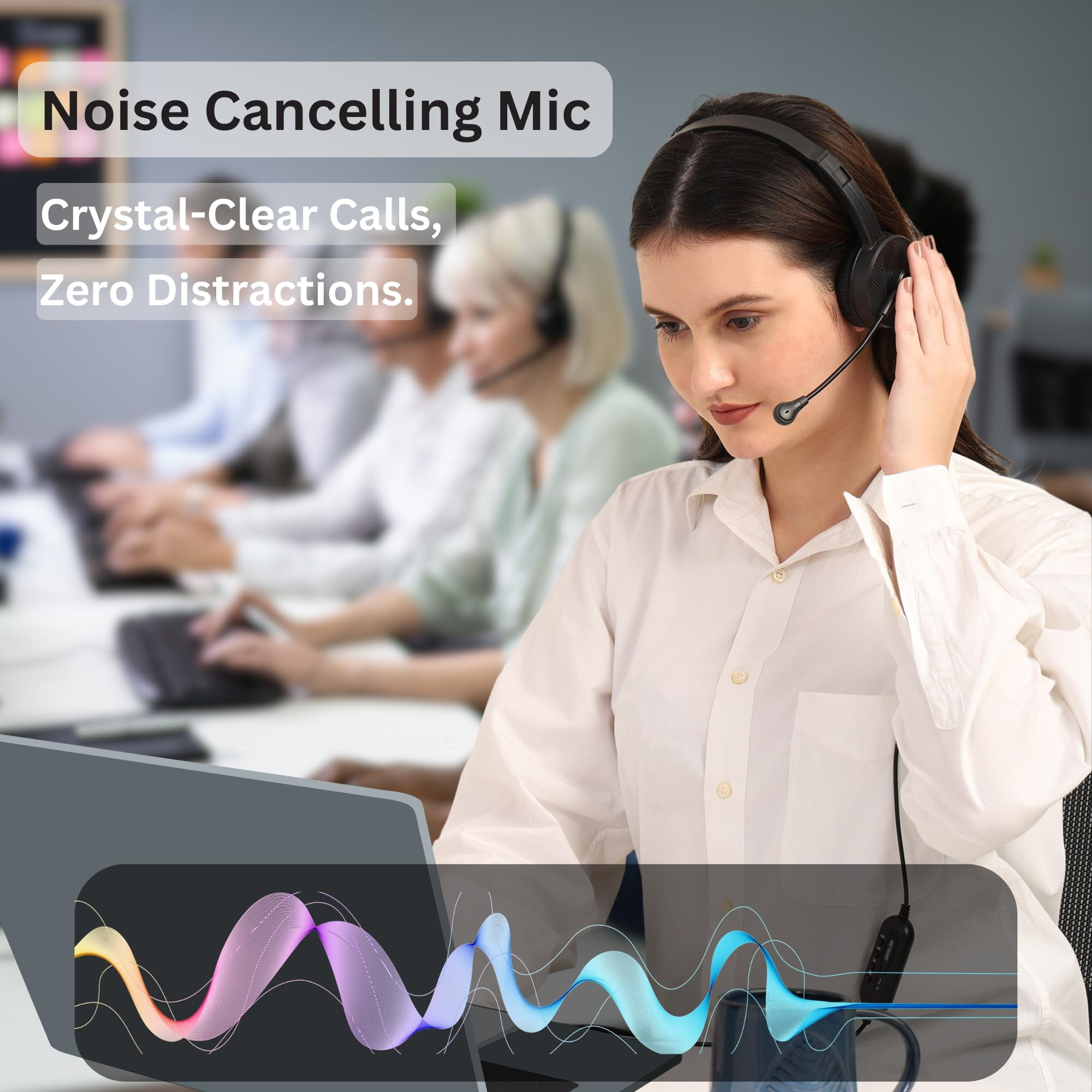 Metaind Wired USB Headphone with Noise Cancelling Mic HD Sound Comfort for Zoom Teams Call Centers USB Headset for PC Laptop Model MetaMT50 Black