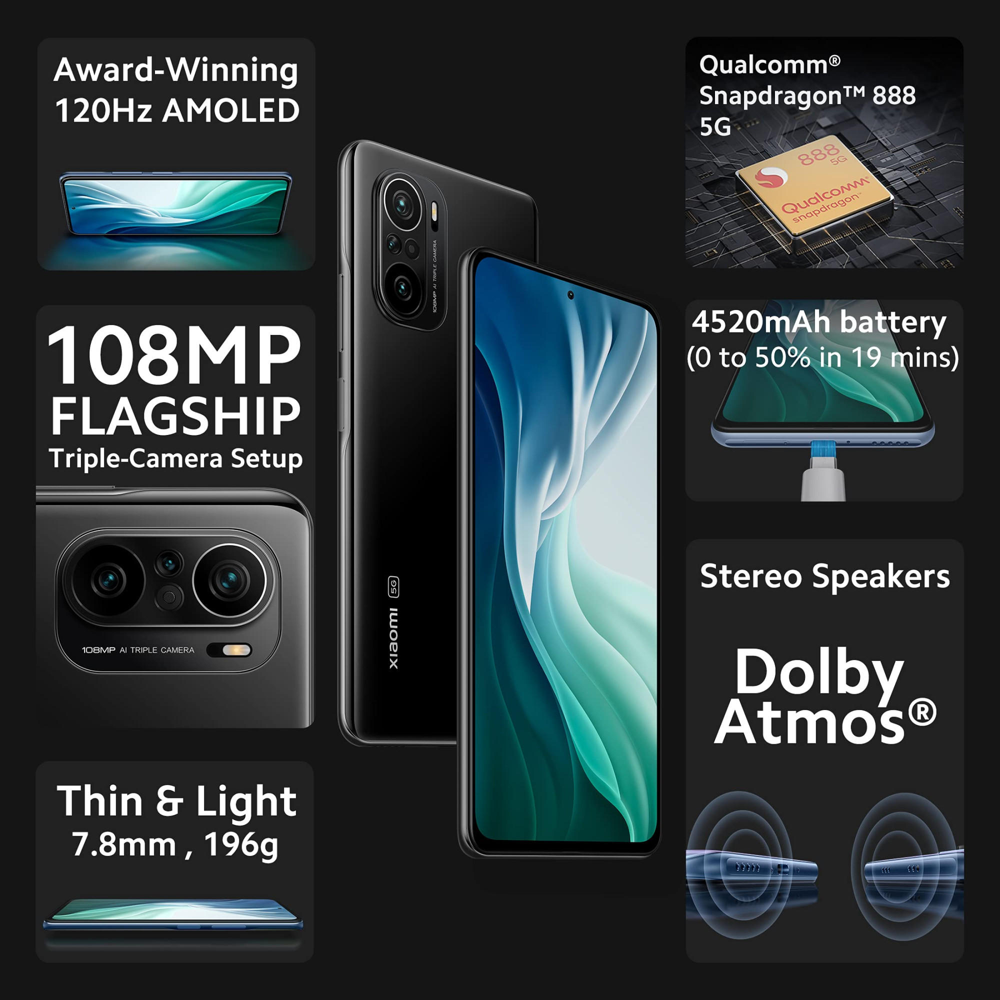 Mi 11X Pro 5G Cosmic Black 8GB RAM 128GB Storage Snapdragon 888 108MP Camera 120Hz E4 AMOLED