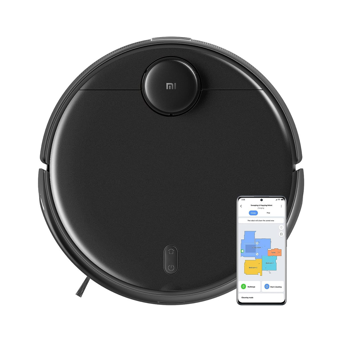 MI Xiaomi Robot Vacuum Cleaner 2Pro 5200 Mah Best Suited for Premium 34 BhksProfessional Mopping 20Highest Runtime of 45 HrsStrong SuctionNext Gen Laser NavigationAlexaGa EnabledBlack