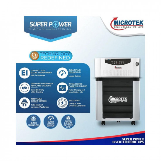 Microtek Super Power Pure Sinewave InverterUPS Series for Home Office  Shops -1100-12V