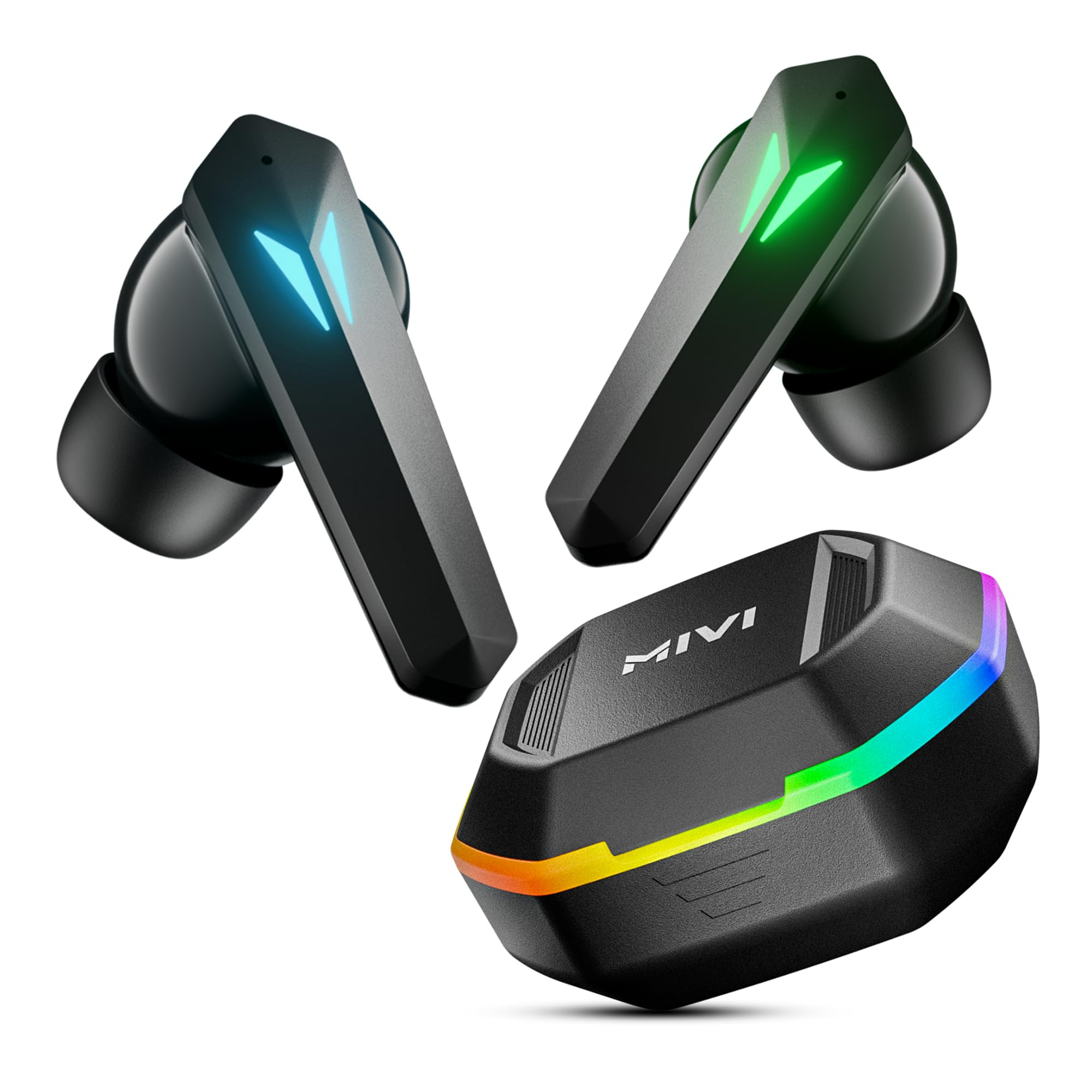 Mivi Commando X7 Just Launched Gaming in Ear Earbuds 35ms Low Latency Aurora Lights Dual RGB13mm Bass Drivers 50Hrs PlaytimeType C AI ENC Made in India Ear buds Wireless Bluetooth Gaming TWS