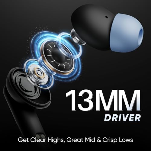Mivi DuoPods C1 New Launch HD Call Clarity Ear Buds Wireless Longer Playtime 13mm Bass Drivers Low Latency for Best Gaming Experience Type-C Charging Made in India TWS Earbuds