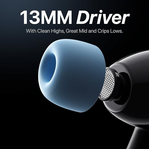 Mivi DuoPods Maxx TWS New Launch 13mm Bass Drivers 50 Hrs Playtime HD Call Clarity with AI-ENC Gaming Mode BT v53 Swift Type-C Charging Made in India Earbuds
