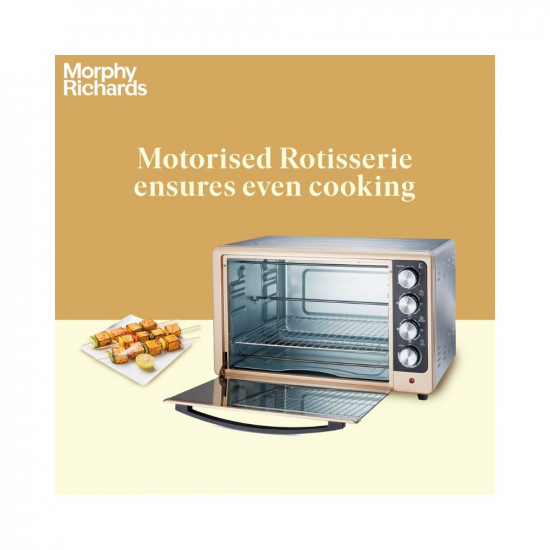 Morphy Richards 52Rcss Superb 52 Litres Oven Toaster Griller 52 Litres Otg With Dehydrate FunctionConvectionMotorized RotisserieBaking OvenPremium GoldMatt Black1800 Watts52 Liter