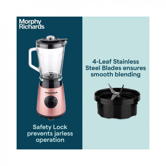 Morphy Richards Blendexpert 400 W Powerful Copper Motor 25000 Rpm 2 Smoothie Jars With Flip Lid Top Stainless Steel Body Rose Gold 400 Watt
