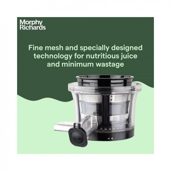 Morphy Richards Kenzo Cold Press Slow Juicer 150 Watts Powerful Dc Motor 60 Rpm Speed With Stainless Steel Filter And Rev Button Rose Gold 150 Watts