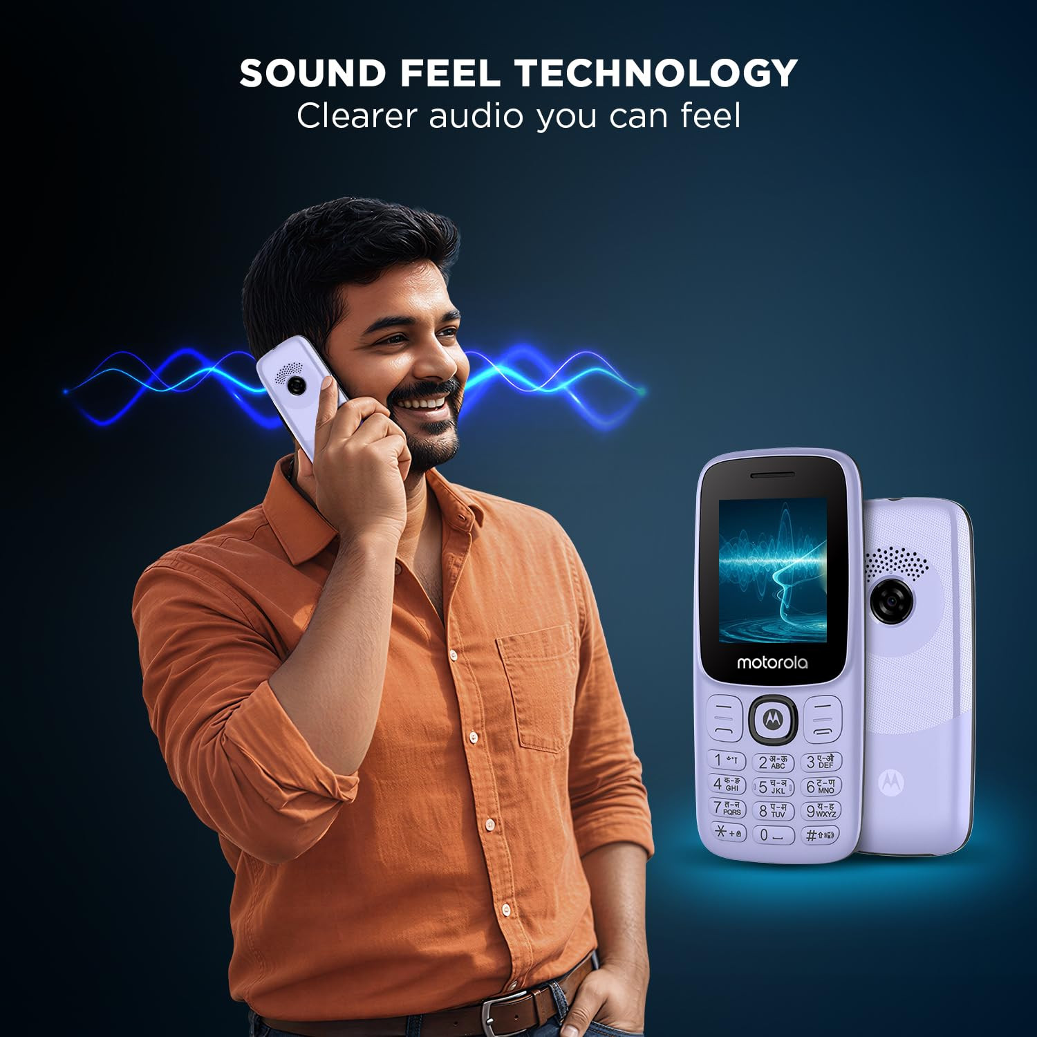 Motorola All-New A300-2026 Dual Sim keypad Phone 2 Years Replacement Type C Charging Port Long Lasting Battery Loud Sound Wireless FM Purple Elite