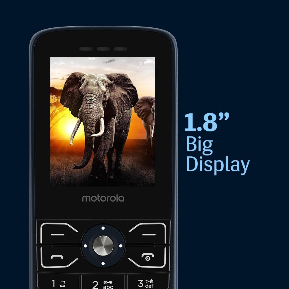 Motorola All-New A50 Dual Sim keypad Phone with Voice Feature 1750 mAh Powerful Battery 2 Years Replacement Warrenty Rear Camera Dark Blue