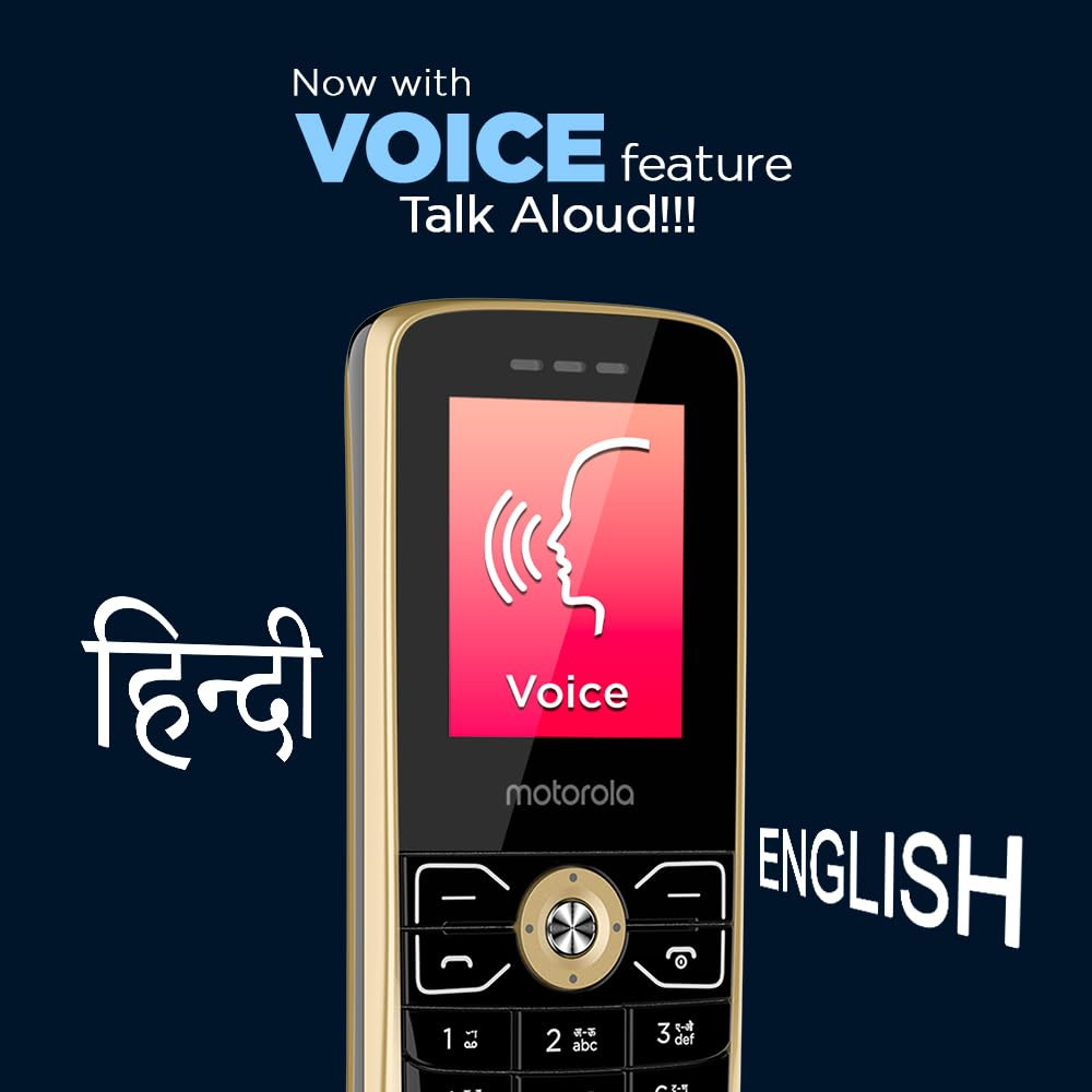 Motorola All-New A50 Dual Sim keypad Phone with Voice Feature 1750 mAh Powerful Battery 2 Years Replacement Warrenty Rear Camera Gold