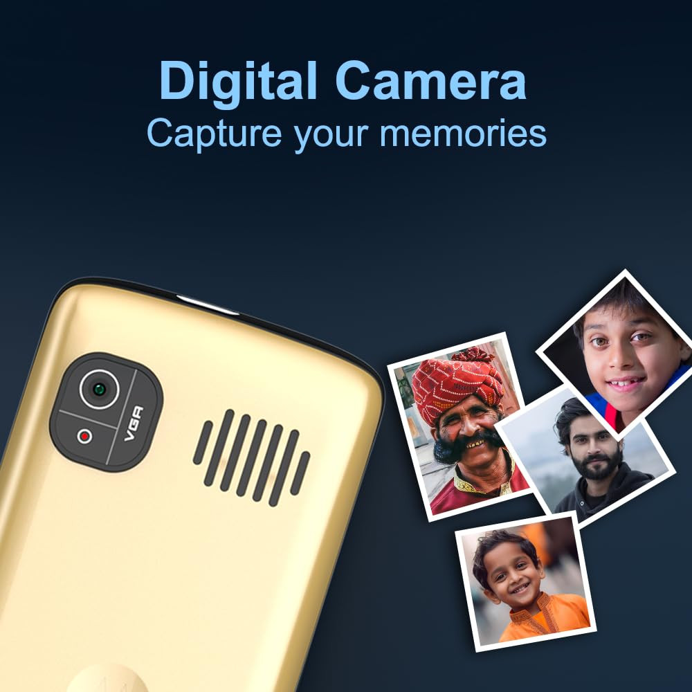 Motorola All-New A50 Dual Sim keypad Phone with Voice Feature 1750 mAh Powerful Battery 2 Years Replacement Warrenty Rear Camera Gold