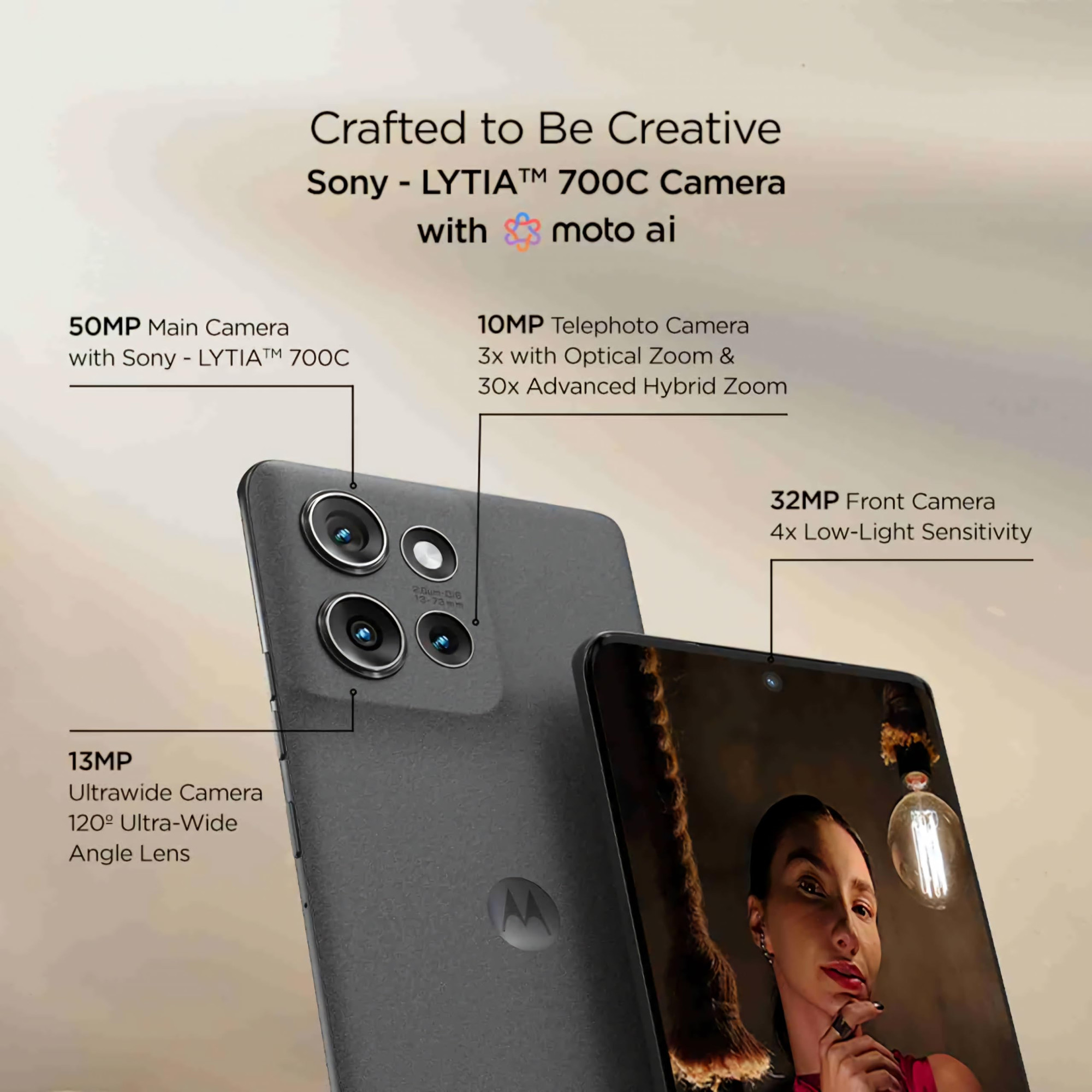 Motorola Edge 50 5G 8GB RAM 256GB Storage 50MP 13MP 10MP 32MP Front Camera 5000 mAh Battery Snapdragon 7 Gen 1 Accelerated Edition Processor Koala Grey