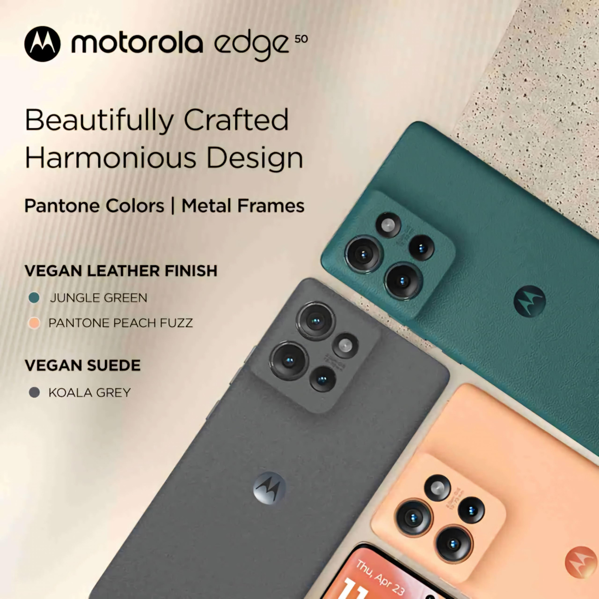 Motorola Edge 50 5G 8GB RAM 256GB Storage 50MP 13MP 10MP 32MP Front Camera 5000 mAh Battery Snapdragon 7 Gen 1 Accelerated Edition Processor Jungle Green