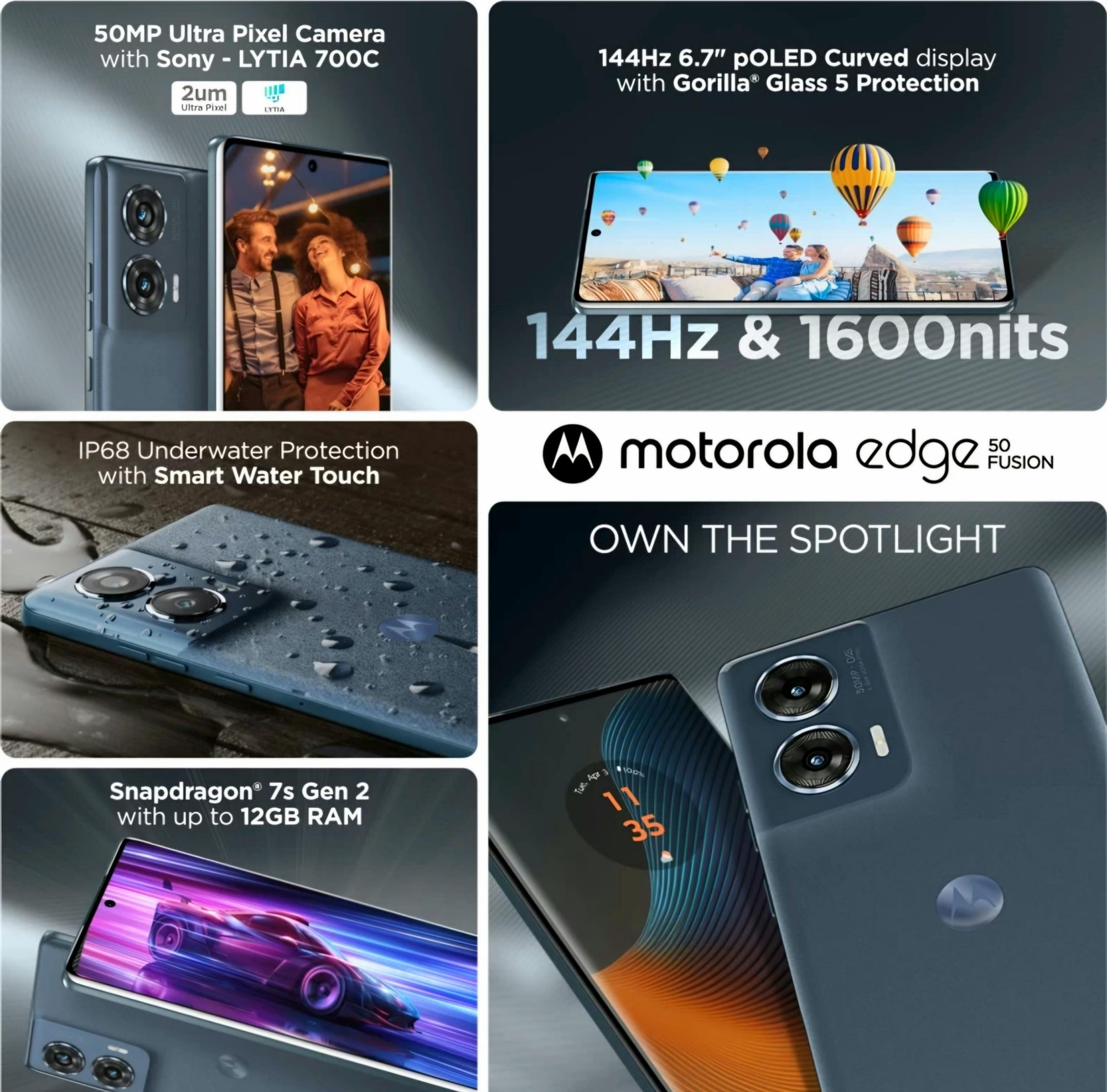 Motorola Edge 50 Fusion 5G Forest Blue 12GB RAM 256GB Storage