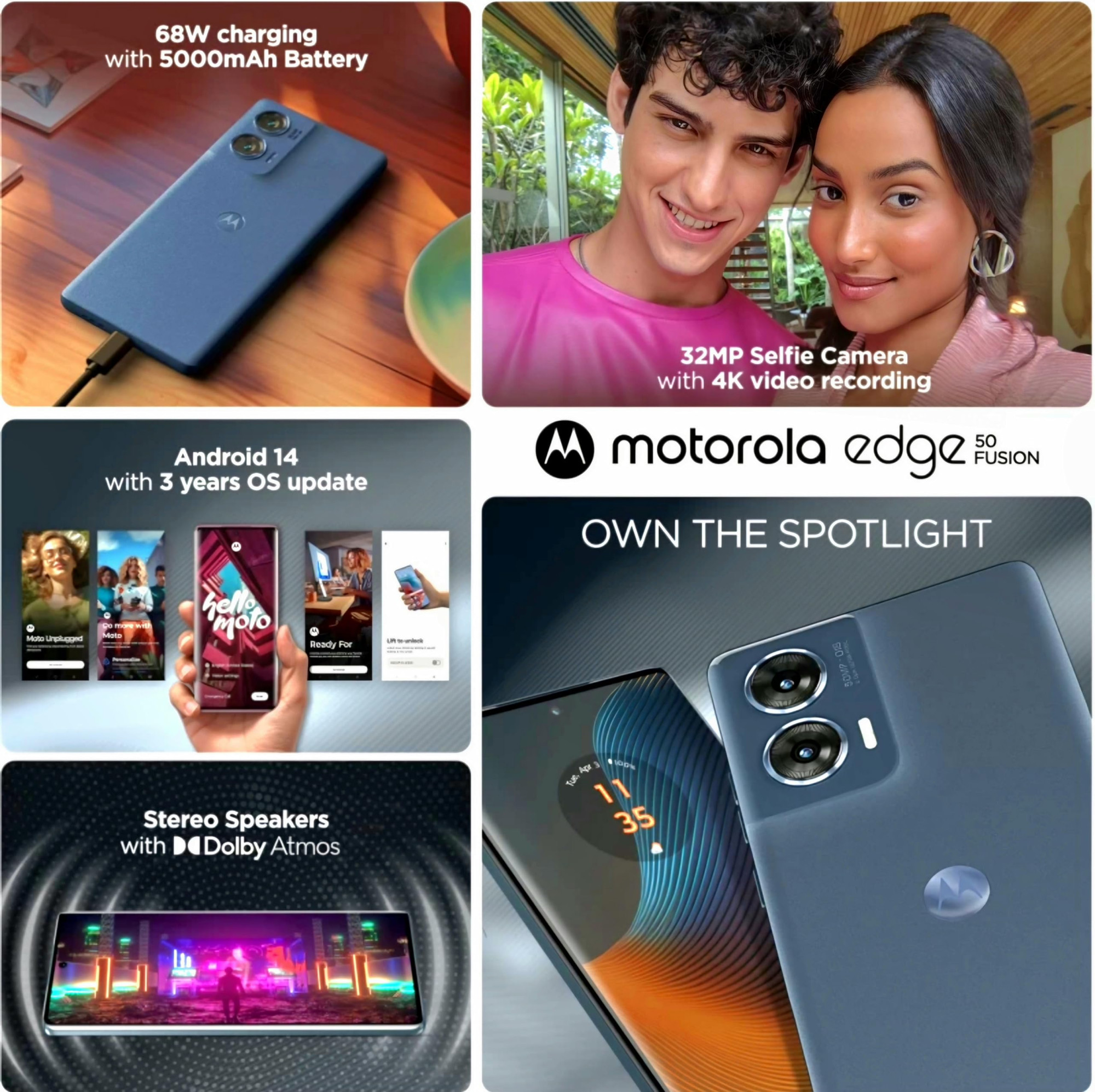 Motorola Edge 50 Fusion 5G Forest Blue 12GB RAM 256GB Storage