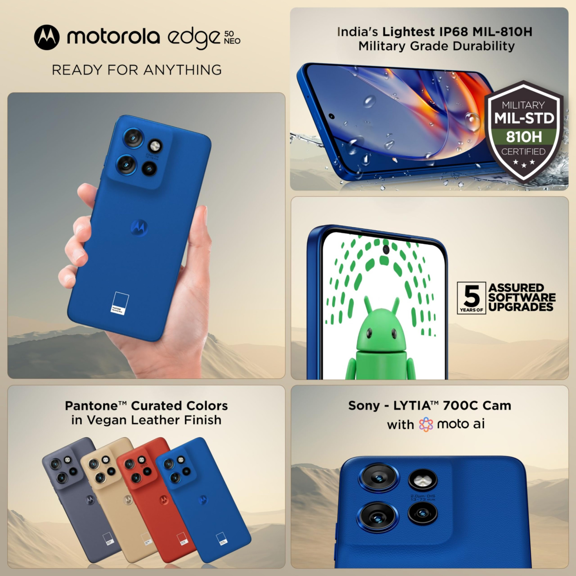 Motorola Edge 50 Neo 5G Pantone Nautical Blue 8GB RAM 256GB Storage