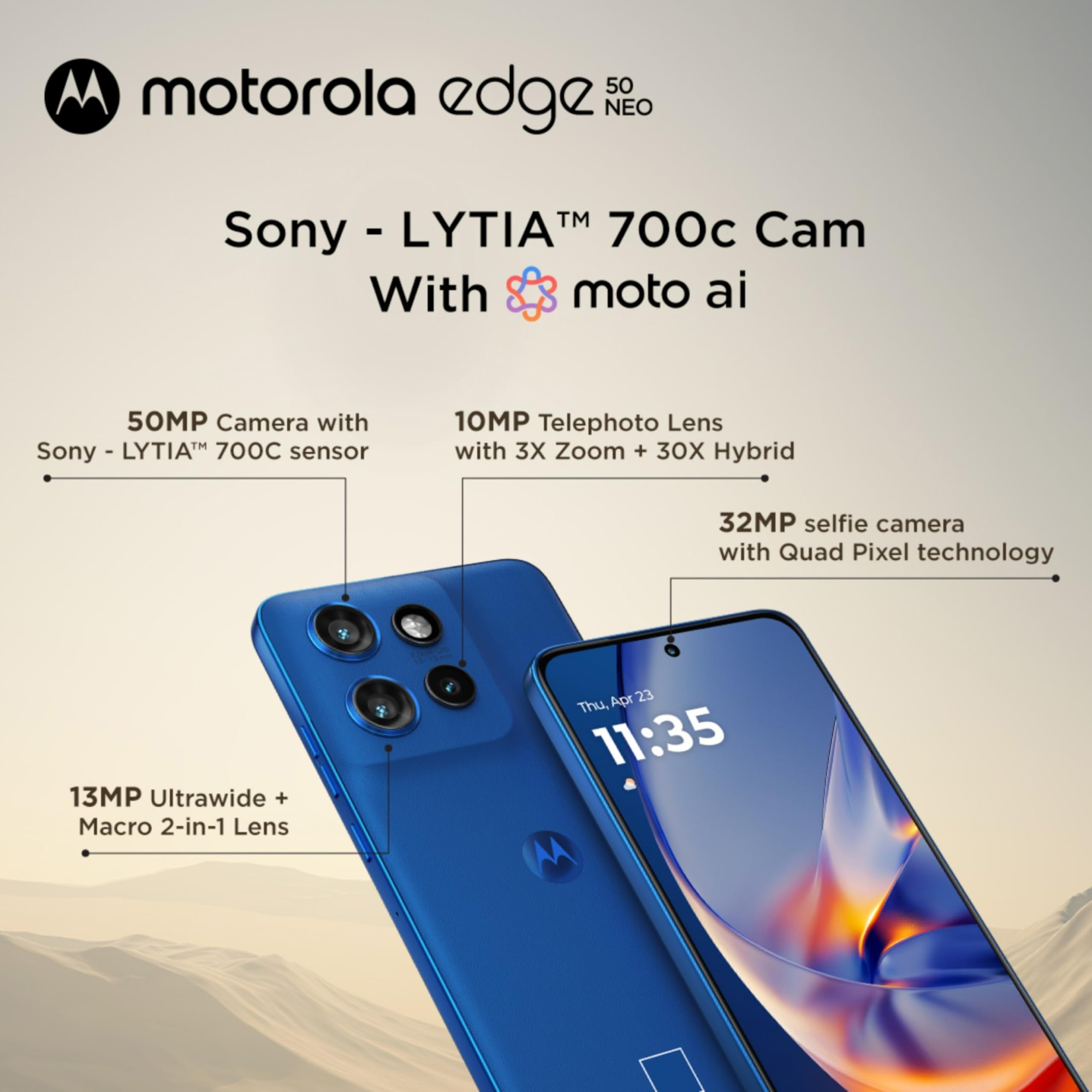 Motorola Edge 50 Neo 5G Pantone Nautical Blue 8GB RAM 256GB Storage