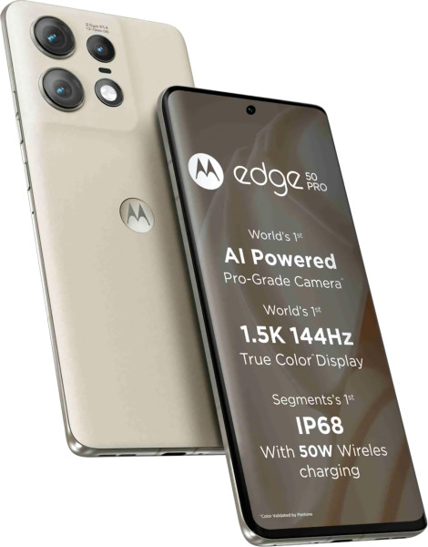 Image of Motorola Edge 50 Pro 5G with 125W Charger (Vanilla Cream, 256 GB) (12 GB RAM)