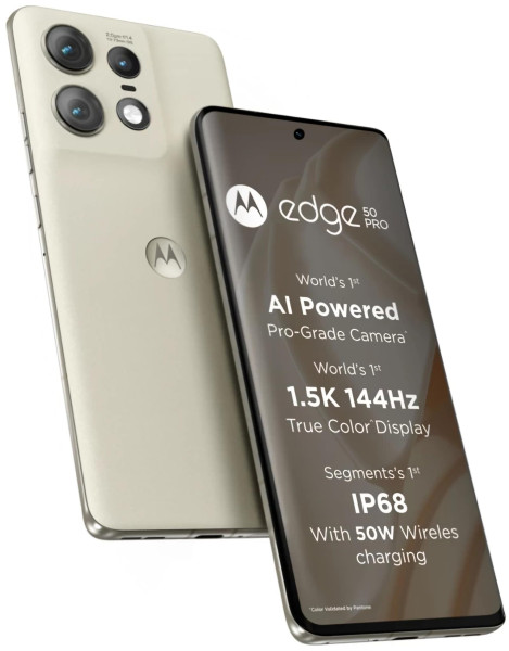 Image of Motorola Edge 50 Pro 5G with 68W Charger (Vanilla Cream, 256 GB) (8 GB RAM)