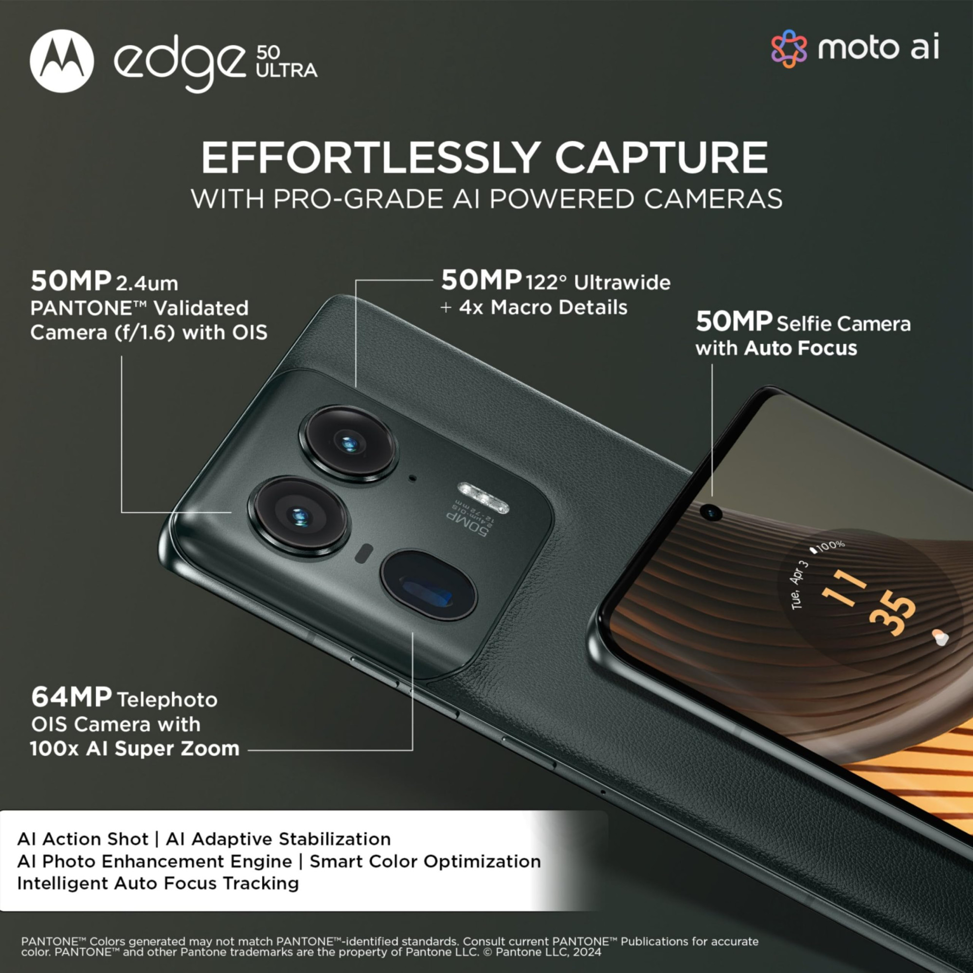 Motorola Edge 50 Ultra 5G 12GB RAM 512GB ROM Forest Grey