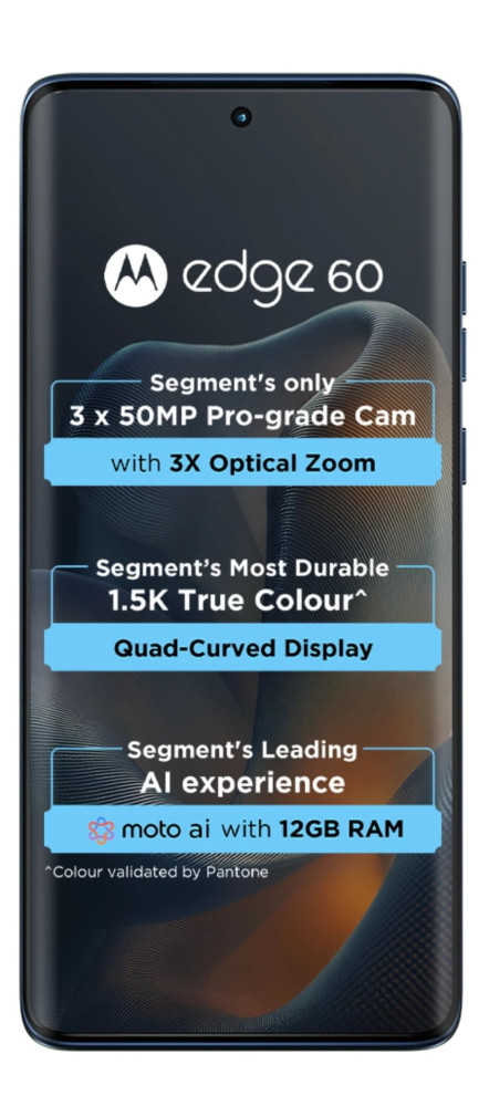 Image of Motorola Edge 60 5G ( Pantone Gibraltar Sea , 256 GB) (12 GB RAM)