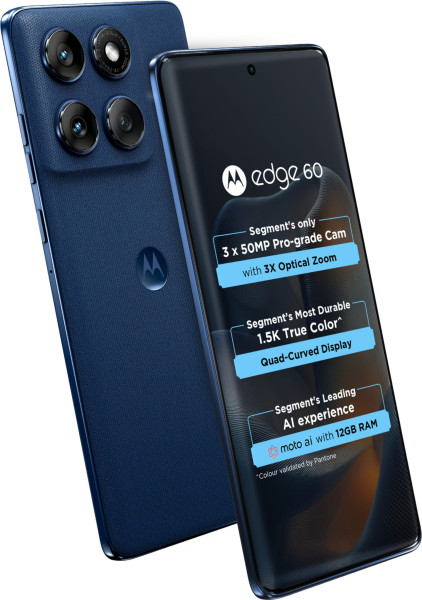 Image of Motorola Edge 60 5G (Pantone Shamrock, 256 GB) (12 GB RAM) (Gibraltar Sea)