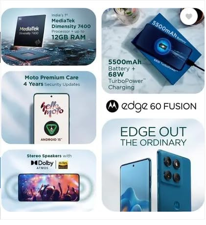 Motorola Edge 60 Fusion Mykonos Blue 12 GB 256