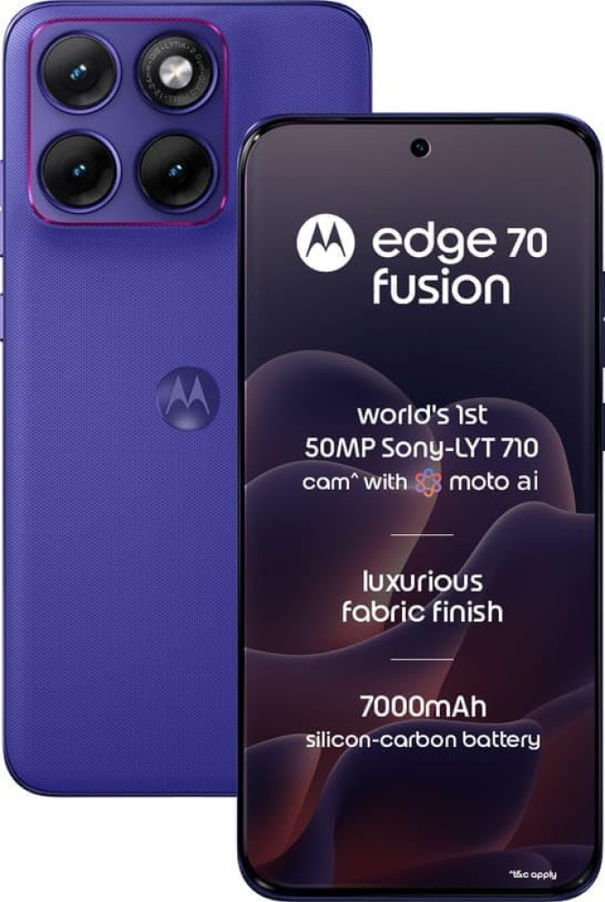 Image of Motorola Edge 70 Fusion 5G (Pantone Orient Blue, 8GB RAM, 256GB Storage) | AI Features | 6.78-inch 144Hz AMOLED | Snapdragon 7s Gen 4 | 50MP + 13MP Camera | 32MP Selfie | 7000mAh | 68W TurboPower