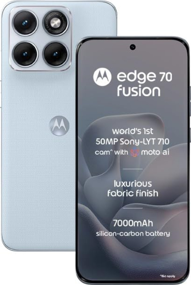 Image of Motorola Edge 70 Fusion (Pantone Country Air, 12GB RAM, 256GB Storage) | 6.78" 144Hz 1.5K AMOLED Display | Snapdragon 7s Gen 4 | 50MP Sony LYTIA 710 OIS | 7000mAh Battery | 68W TurboPower |