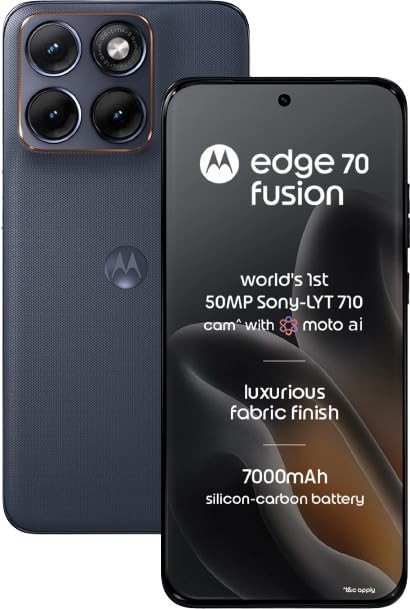 Motorola Edge 70 Fusion Pantone Silhouette 12GB RAM 256GB Storage  678 144Hz AMOLED  Snapdragon 7s Gen 4  50MP OIS  13MP Camera  32MP Selfie  7000mAh Battery  68W TurboPower 