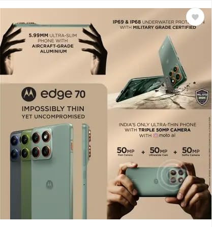 Motorola Edge 70 Lily Pad 8GB RAM 256GB Storage