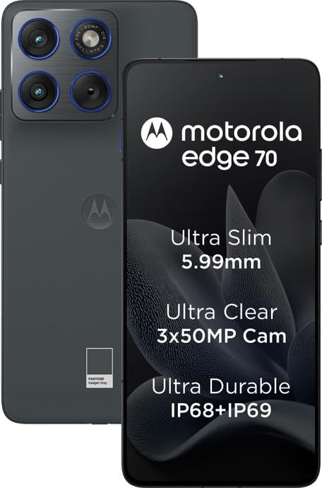 Motorola Edge 70 PANTONE Gadget Grey 8GB RAM 256GB Storage