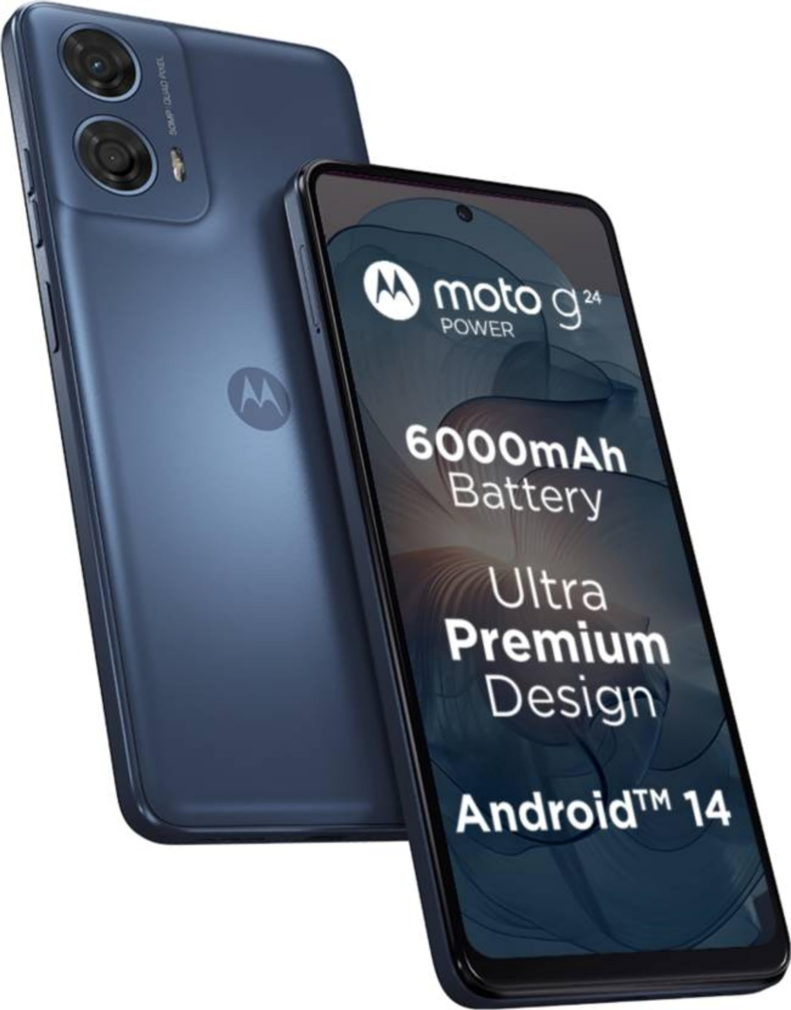 Motorola G24 Power Ink Blue 4GB RAM 128GB Storage Expandable Upto 1 TB up to 8GB with RAM Boost 50 MP Quad Pixel Camera MediaTek Helio G85 6000 mAh Battery 33 W TurboPower Charger