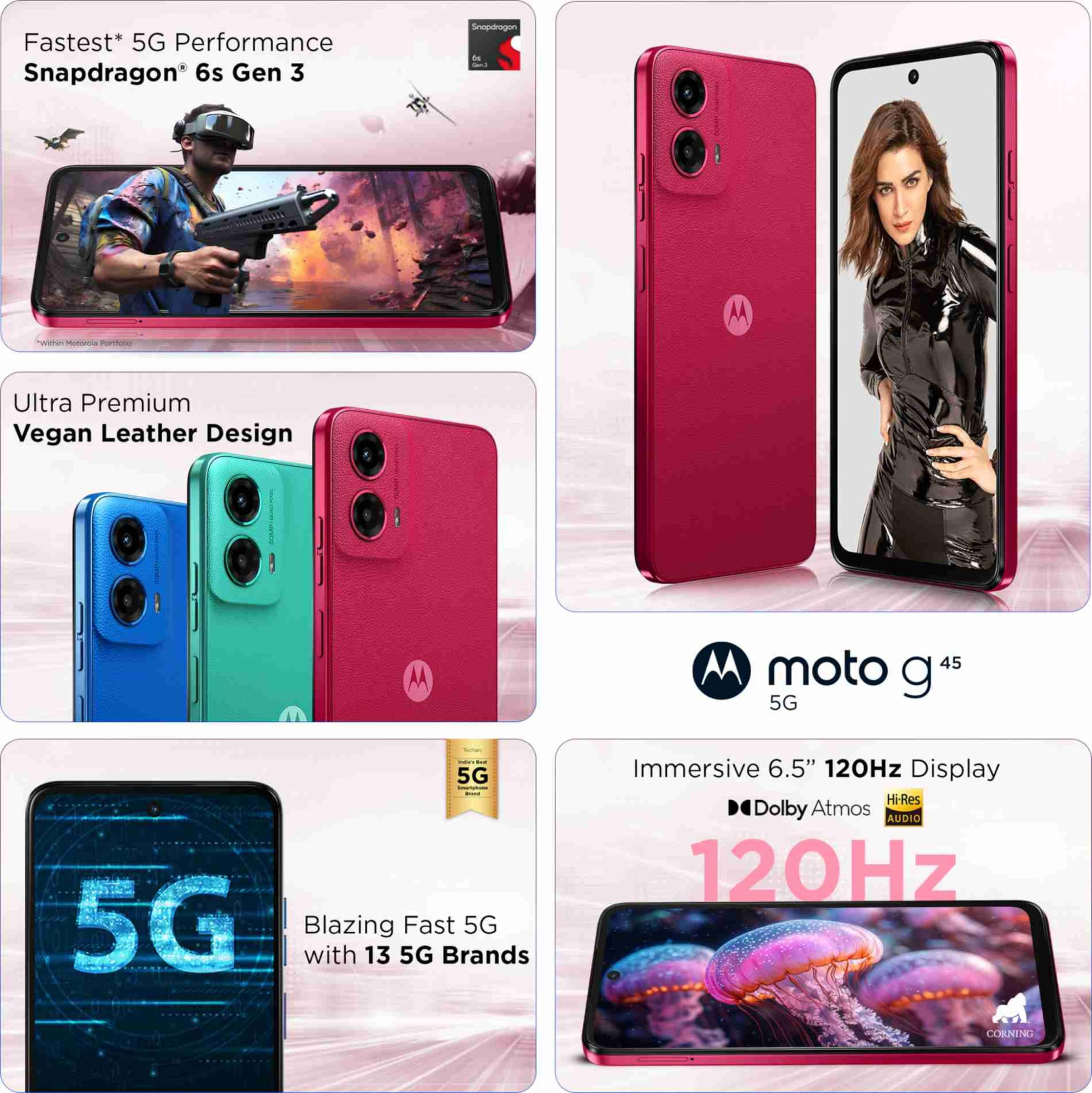 Motorola G45 5G Viva Magenta 4GB RAM 128GB Storage