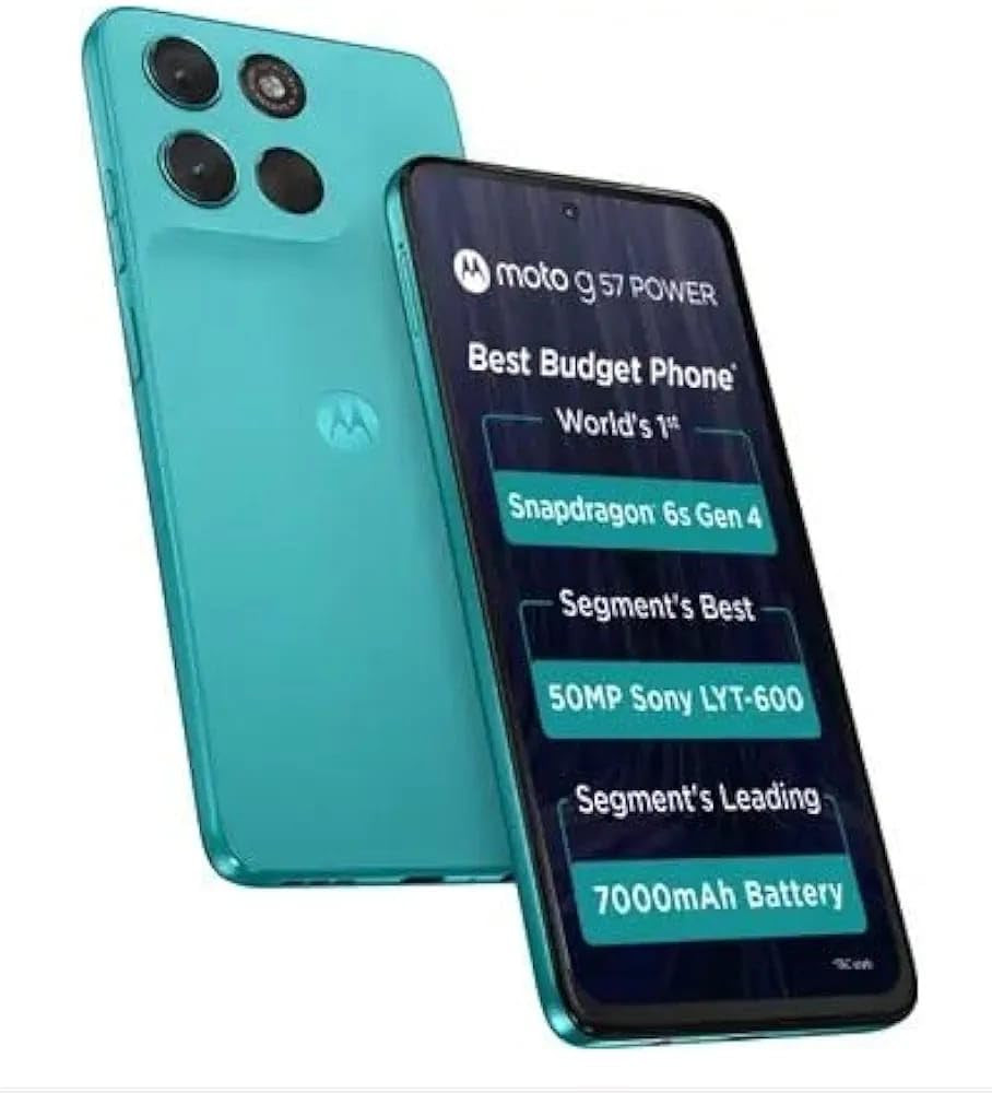 Motorola G57 Power 5G Fluidity 8GB RAM 128GB Storage Snapdragon 6s Gen 4 Processor 672 FHD Display 50MP LYT-600 8MP Ultrawide 8MP Selfie Camera 7000mAh Battery 33W TurboPower IP64