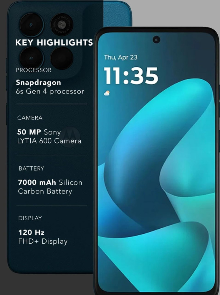 Image of Motorola G57 Power (Corsair, 8GB RAM, 128GB Storage) | Snapdragon 6s Gen 4 Processor | 6.72" FHD+ Display | 50MP LYT-600 + 8MP Ultrawide | 8MP Selfie Camera | 7000mAh Battery, 33W TurboPower | IP64