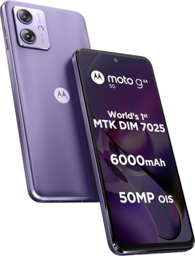 Motorola G64 5G Ice Lilac 8GB RAM 128GB Storage Expandable Upto 2TB Upto 16GB RAM with RAM Boost 50MP OIS 8MP 16MP Front Camera MediaTek Dimensity 7025 Processor 6000 mAh Battery