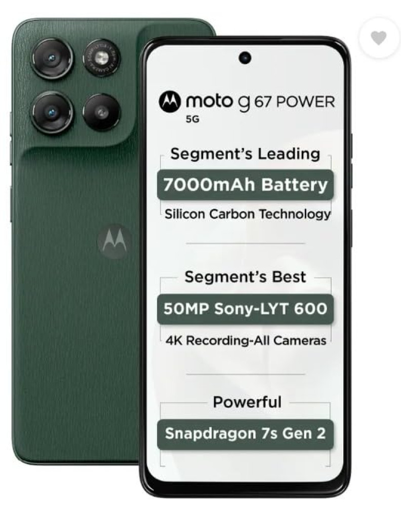 Image of Motorola g67 Power (Pantone Cilantro, 8GB RAM, 128GB Storage)