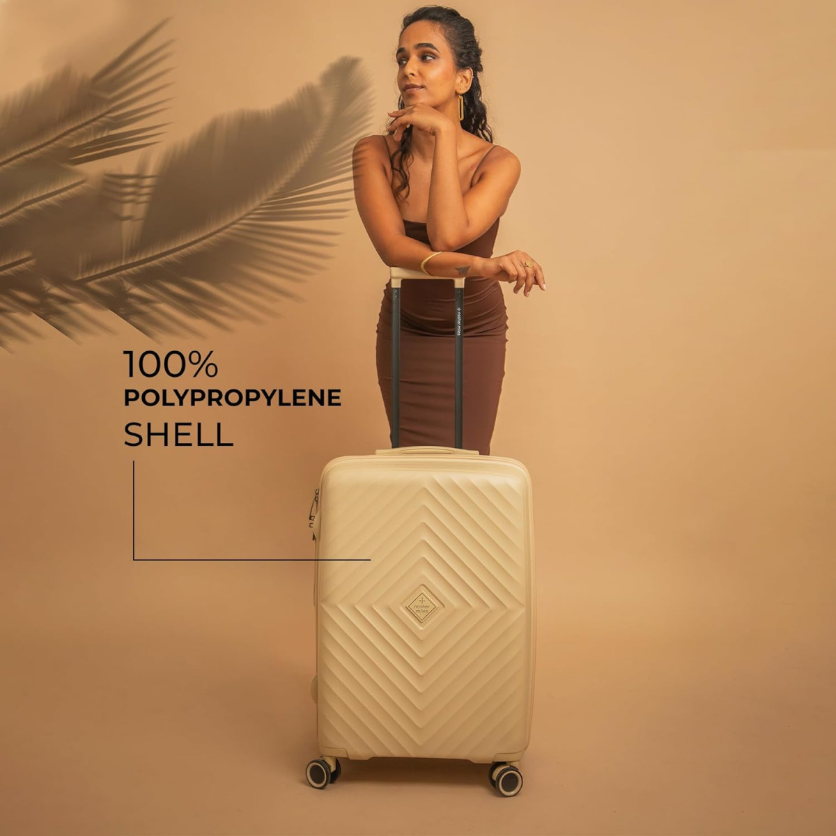 Nasher Miles Antwerp Expander Hard-Sided Polypropylene Luggage Set of 3 Yellow Trolley Bags 55 65 75 Cm