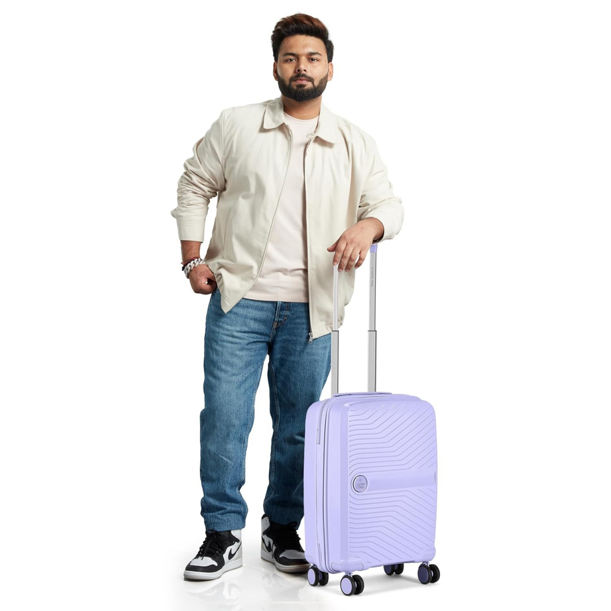 Nasher Miles Bruges Hard-Sided Polypropylene Cabin Luggage Pastel Purple 20 inch 55cm Trolley Bag