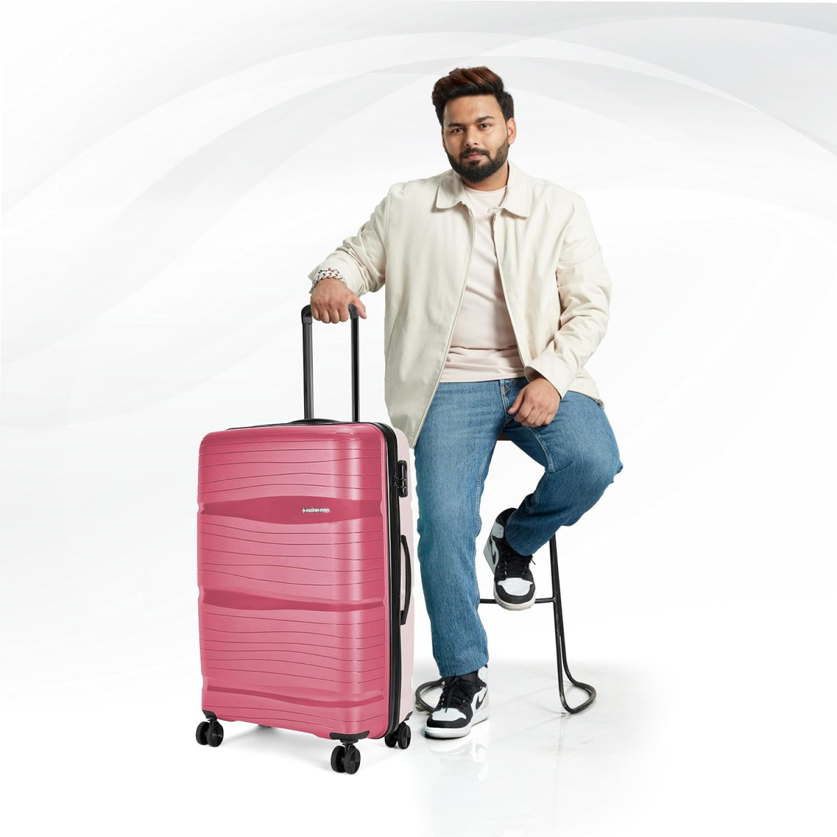 Nasher Miles Nicobar Hard-Sided Polypropylene Check-in Luggage Maroon and Brown 28 inch 75cm Trolley Bag