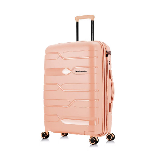 Image of Nasher Miles Paris Hard-Sided Polypropylene Check-in Luggage Peach 28 inch |75cm Trolley Bag