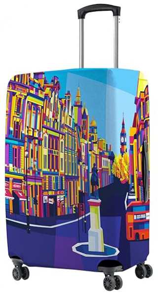 Image of Nasher Miles Polyester 65 cm (24 Inch) Medium Protective Luggage Cover - London Design