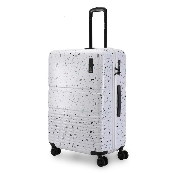Image of Nasher Miles Venice Hard-Sided Polycarbonate Check-in Luggage Terrazzo Printed Black 28 inch |75cm Trolley Bag