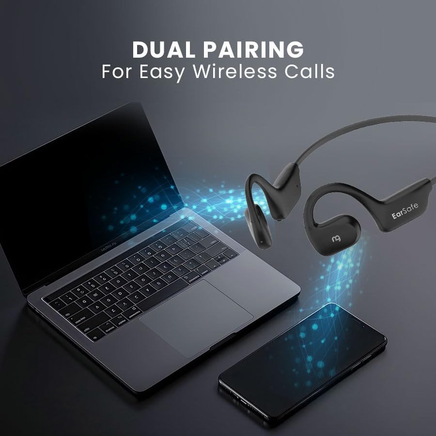 ng EarSafe Lite Open Ear Air Conduction Headphones Bluetooth V52 Dual Pairing IPx5 Water-Resistant sweatproof 12h Battery Life for Workout Sports All Day Long Calls 2024 Model