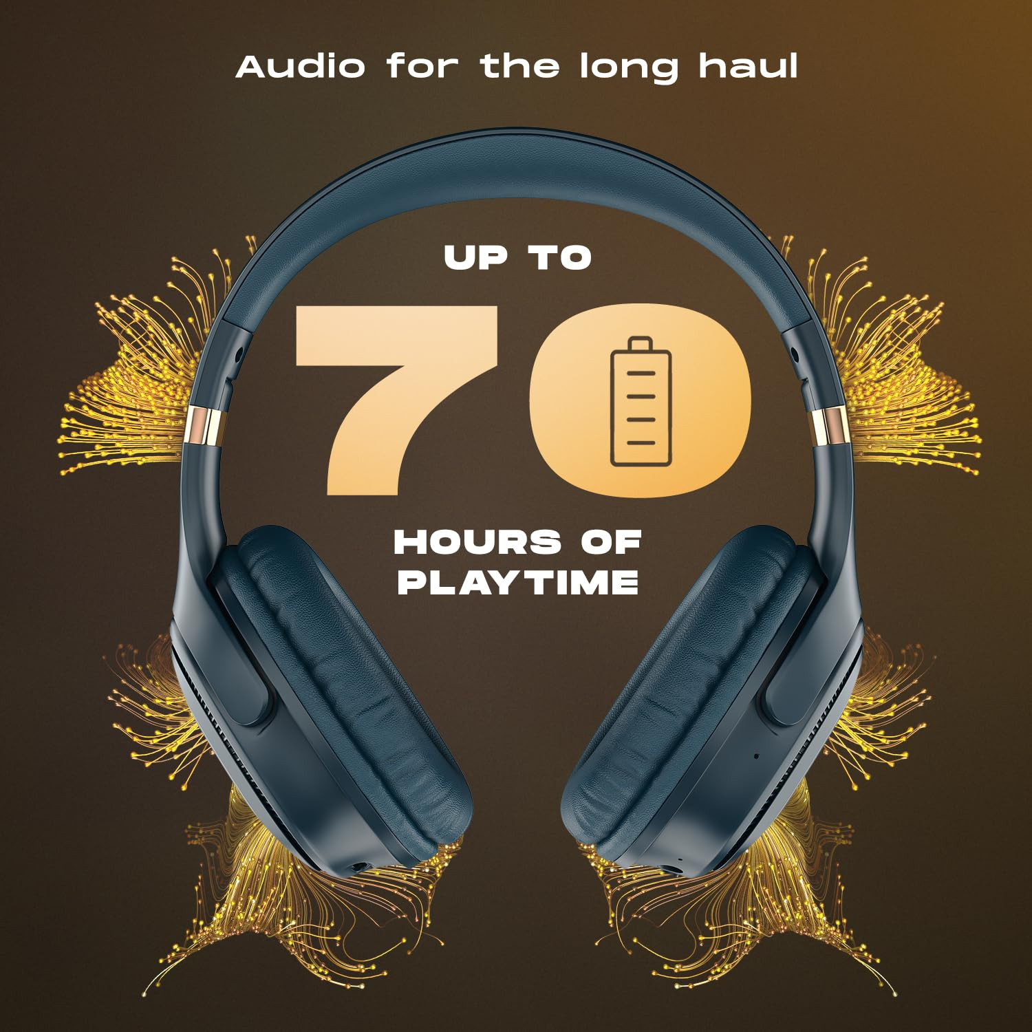 Noise Airwave Max 3 Bluetooth On-Ear Headphones with 70H Playtime 40mm Driver Low Latencyup to 45msDual Pairing BT v53 Midnight Blue